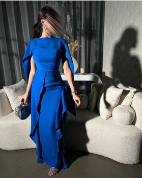 Вечерние платья Other Shore Синего цвета, без рукавов, длиной до пола, Женское элегантное Простое вечернее платье 2023, Саудовская Аравия