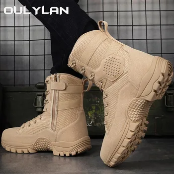 Военные тактические ботинки для кемпинга, мужские армейские спортивные тренировочные боевые ботинки для пустыни, уличные альпинистские походные ботильоны для мужчин, обувь