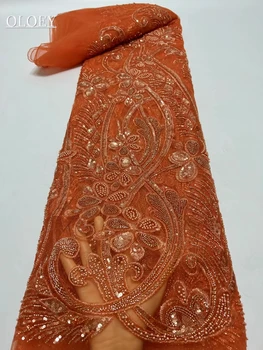 Высококачественная модная вышивка для жениха, кружевная ткань для подиума, Африканская Нигерийская ткань с блестками Для свадебного платья