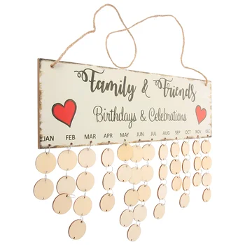 Деревянный календарь, семья, друзья, красочные подвесные украшения для дома, подарки, Юбилейная доска, напоминание о дне рождения