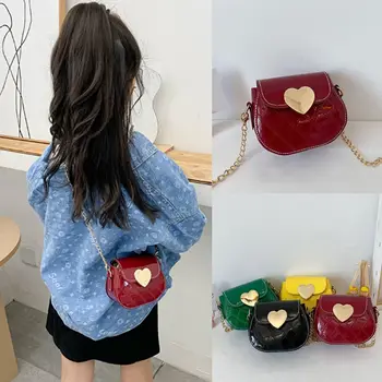 Детские сумки через плечо, милая мини-сумка для маленьких девочек, модный кошелек для монет с рисунком сердца, маленькие сумочки