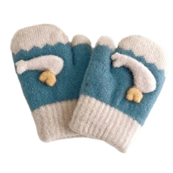 Детские утепленные варежки, плюшевые перчатки, рукавицы для холодной погоды, сохраняющие тепло, утепленные варежки для детей, Маленький шарм в виде рыбы-кита