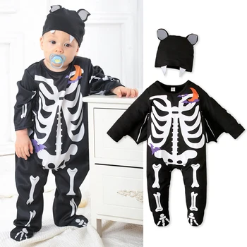 Детский наряд на Хэллоуин из 2 предметов, комбинезон с рукавами 
