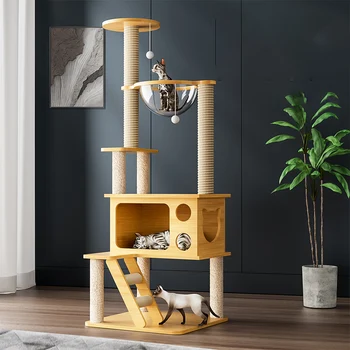 Дом-башня, Когтеточка для кошек, кровать, доска для виллы, игровая площадка, Кондоминиум, игрушка для кошек, лазающая по дереву, Интерактивный Rascador Gatos Pet Home LJ50CS