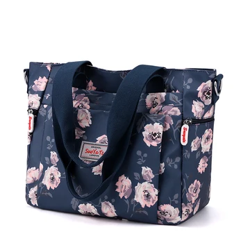 Женская сумка с верхней ручкой формата А4, модная сумка с цветочным узором, высококачественная тканевая сумка через плечо, женская повседневная сумка-тоут
