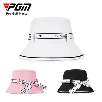 Женская шляпа для гольфа PGM с ремешком-бантом, Рыбацкая кепка с защитой от солнца и солнцезащитным кремом, дизайн внутренней полосы, впитывающей пот, MZ056 Женская шляпа для гольфа PGM с ремешком-бантом, Рыбацкая кепка с защитой от солнца и солнцезащитным кремом, дизайн внутренней полосы, впитывающей пот, MZ056 0