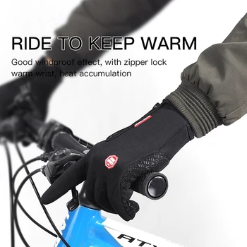 Зимние велосипедные перчатки с поддержкой запястья, велосипедные перчатки с сенсорным экраном, спортивные противоскользящие ветрозащитные велосипедные перчатки на все пальцы Зимние велосипедные перчатки с поддержкой запястья, велосипедные перчатки с сенсорным экраном, спортивные противоскользящие ветрозащитные велосипедные перчатки на все пальцы 4
