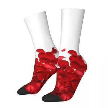 Зимние Теплые носки Унисекс в стиле ретро с лепестками роз, дышащие носки со средней трубкой Flower Nature