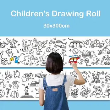 Игрушки Гуашь Маленькая художница Цветная бумага для наполнения Детский рулон для рисования Пустая наклейка для раскрашивания Акварельная бумага