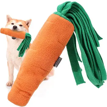 Игрушки-пазлы для собак 2 в 1, устойчивые к укусам, разрывам, в форме моркови, игрушка в прятки для маленьких средних собак