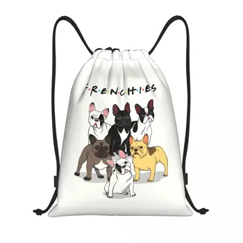 Изготовленные на заказ сумки с завязками для французского бульдога для покупок, рюкзаки для йоги, Женские Мужские сумки для домашних животных, спортивные сумки для спортзала
