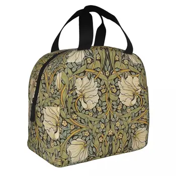 Изолированная сумка для ланча William Morris Pimpernel с винтажным цветочным рисунком, контейнер для еды в богемном стиле, сумка-холодильник, ланч-бокс-тоут Изолированная сумка для ланча William Morris Pimpernel с винтажным цветочным рисунком, контейнер для еды в богемном стиле, сумка-холодильник, ланч-бокс-тоут 0