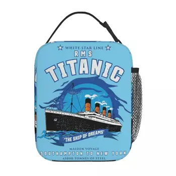 Изолированная сумка для ланча White Star Line RMS Titanic Для мальчиков, Детские Подарочные пакеты для пищевых контейнеров, Герметичный Термоохладитель, Ланч-бокс для школы Изолированная сумка для ланча White Star Line RMS Titanic Для мальчиков, Детские Подарочные пакеты для пищевых контейнеров, Герметичный Термоохладитель, Ланч-бокс для школы 0
