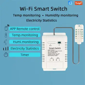 Интеллектуальный переключатель Wi-Fi CoRui Tuya Мониторинг температуры, влажности, статистики электричества, переключатель контроля влажности