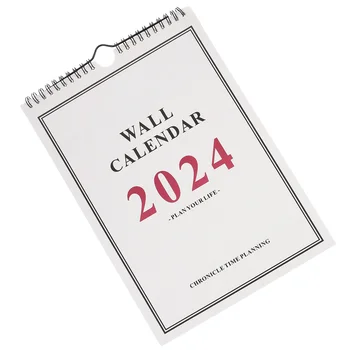 Календарь на спиральной основе на 2024 год Ежемесячный календарь Настенный календарь назначений Подвесной календарь для домашнего офиса школьных планировщиков