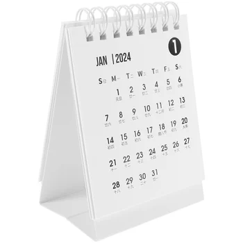 Карманный Календарь 2024 Мини-Настольный Декоративный Стенд 2023 для Стола Бытовой Домашний Планировщик Белой Бумаги Офисный