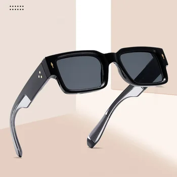 Квадратные заклепки Мужские Винтажные солнцезащитные очки Модные Брендовые дизайнерские оттенки UV400 Женские Градиентные солнцезащитные очки