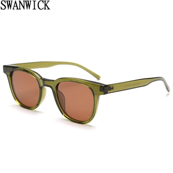 Квадратные солнцезащитные очки Swanwick для женщин TR90 легкий вес UV400 поляризованные солнцезащитные очки для мужчин женский черный коричневый 2024 горячая распродажа