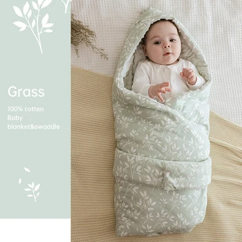 Конверт для пеленания ребенка, одеяло для выписки, зимний более толстый спальный мешок для новорожденных, обертывание, предотвращающее пеленание в шапке-коконе, Холодные детские вещи