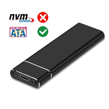 Корпус твердотельного накопителя M.2 SATA SSD Корпус M.2 к USB C Черный Внешний твердотельный накопитель M.2 Поддержка клавиш B + M 2230/2242/2260/2280 M2 SSD