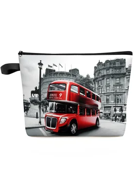 Косметичка для макияжа Red Bus London Street Scenery, сумка для путешествий, женские косметические сумки, Туалетный органайзер, пенал для хранения
