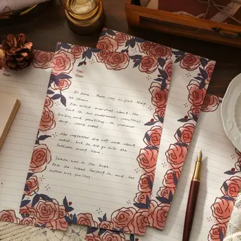 Креативные Школьные канцелярские принадлежности с рисунком розы для скрапбукинга, канцелярские принадлежности для студентов, дневник, блокнот для заметок, бумага для сообщений