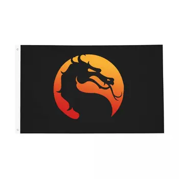 Логотип Mortal Kombat Mk11, Флаги популярных файтингов, Прочный Баннер для помещений и улицы, Подвесное украшение из полиэстера 90x150 см