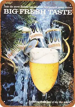 Металлическая вывеска 10 x 14 - Пивной водопад Hamm's 1963 года выпуска - Репродукция в винтажном стиле Металлическая вывеска 10 x 14 - Пивной водопад Hamm's 1963 года выпуска - Репродукция в винтажном стиле 0
