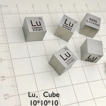 Металлический кубик Lutetium Lu плотностью 10 мм 99,95% чистый для коллекции Element Металлический кубик Lutetium Lu плотностью 10 мм 99,95% чистый для коллекции Element 1