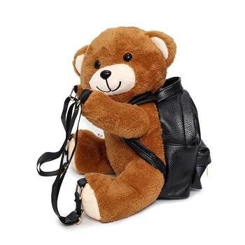 Милые рюкзаки в форме медведя для детей и девочек, мультяшные мотоциклетные медведи, плюшевая сумка для путешествий Милые рюкзаки в форме медведя для детей и девочек, мультяшные мотоциклетные медведи, плюшевая сумка для путешествий 2