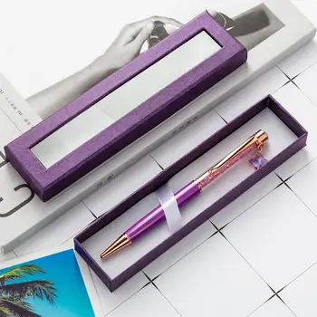 Модный футляр для ручек с декоративным прозрачным окошком, переносная подарочная коробка для карандашей, привлекательный бумажный футляр для канцелярских принадлежностей для друзей