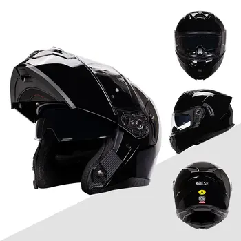 Мотоциклетный шлем с откидной крышкой с двойными линзами, Гоночный шлем для мотокросса, M, L, XL, XXL, Cascos Para Moto Certificados