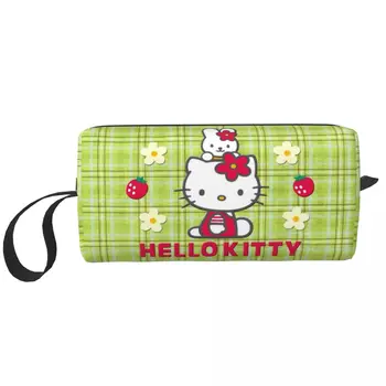 Мультяшная косметичка Kawaii Sanrio HelloKitty, косметичка, Мужская Женская сумка для туалетных принадлежностей, органайзер аксессуаров