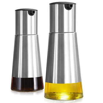 Набор дозаторов для оливкового масла и уксуса, 2 упаковки, графинчик для оливкового масла в элегантной стеклянной бутылке без капель.