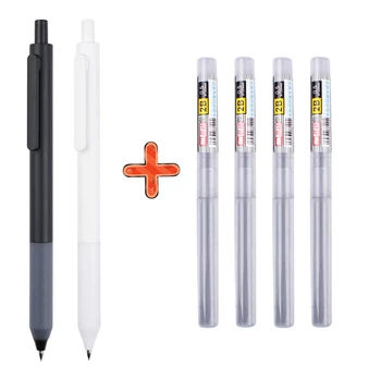 Набор механических Карандашей 0,5 0,7 мм 2B Черный Белый Студенческий карандаш в японском стиле с заправками Принадлежности для рисования Канцелярские Принадлежности