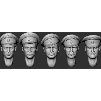 Набор моделей головы солдата из литой смолы в масштабе 1/35, русские солдаты, 5 голов, игрушка для хобби в разобранном виде, неокрашенная, бесплатная доставка