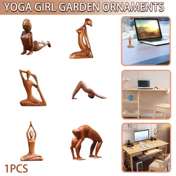 Новое поступление, 6 стилей, женские фигурки для йоги из смолы, статуя, поза для йоги, скульптура девушки, орнамент