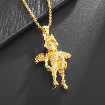 Новое Поступление Золотой Ангел Астронавт Крутая Индивидуальность Кулон Ожерелье Мужчины Женщины Ювелирные Изделия Подарки