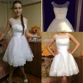 Новые белые короткие свадебные платья 2023 года, сексуальное кружевное свадебное платье невесты, свадебное платье большого размера цвета слоновой кости, vestido de noiva, настоящий образец