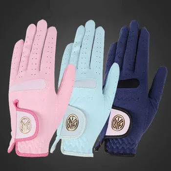 Новые женские перчатки для гольфа, ткань из микрофибры, солнцезащитные, дышащие, износостойкие, моющиеся перчатки, перчатки для занятий спортом на открытом воздухе