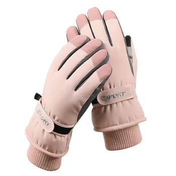 Новые зимние лыжные перчатки для мужчин и женщин, защита сенсорного экрана для верховой езды, теплые бархатные толстые перчатки, водонепроницаемые и нескользящие