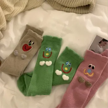 Новые Плюшевые Носки, детские Однотонные носки из хрустальной пряжи, Милый Японский Домашний Оригинальный Подарок для женщины