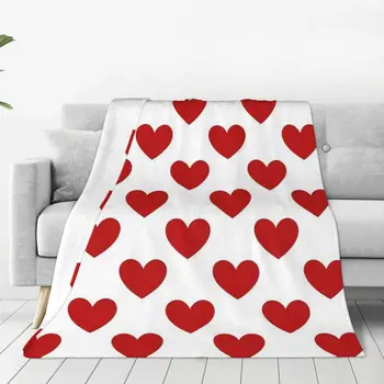 Одеяло с красными сердечками, покрывало на кровать, мягкий чехол для дивана Ins Wind