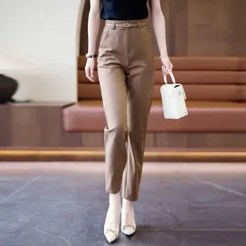 Офисные женские универсальные женские брюки для костюма, Весна-осень, Новые эластичные повседневные брюки-карандаш с высокой талией, 2024 B55