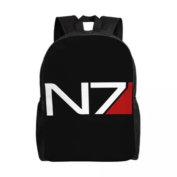 Персонализированный рюкзак для видеоигр Mass Effect N7 для мужчин и женщин, Модная сумка для книг для школы, сумки для колледжа