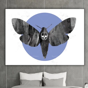 Плакат с изображением энтомологического насекомого с бражничьим мотыльком; Настенное искусство; Подарок ведьмы