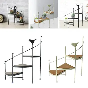 Подставки для плантаторов в японском стиле, 3-х уровневая металлическая подставка для растений, спиральная полка для дома, креативный стеллаж для украшения, подставка для цветов