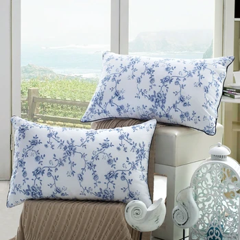 Подушка с китайским классическим рисунком цвета морской волны, комфортная мягкая подушка с высокой подушкой, вакуумная компрессионная упаковка, подушка для шеи для взрослых в отеле