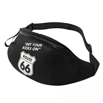 Получите удовольствие от поясной сумки Route 66 для мужчин и женщин, изготовленной на заказ по шоссе США, поясная сумка через плечо для путешествий, походов, телефона, кошелька для денег