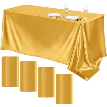 Прямоугольная свадебная атласная скатерть гладкого золотого цвета гладкая настройка рабочего стола Прямоугольная свадебная атласная скатерть гладкого золотого цвета гладкая настройка рабочего стола 2